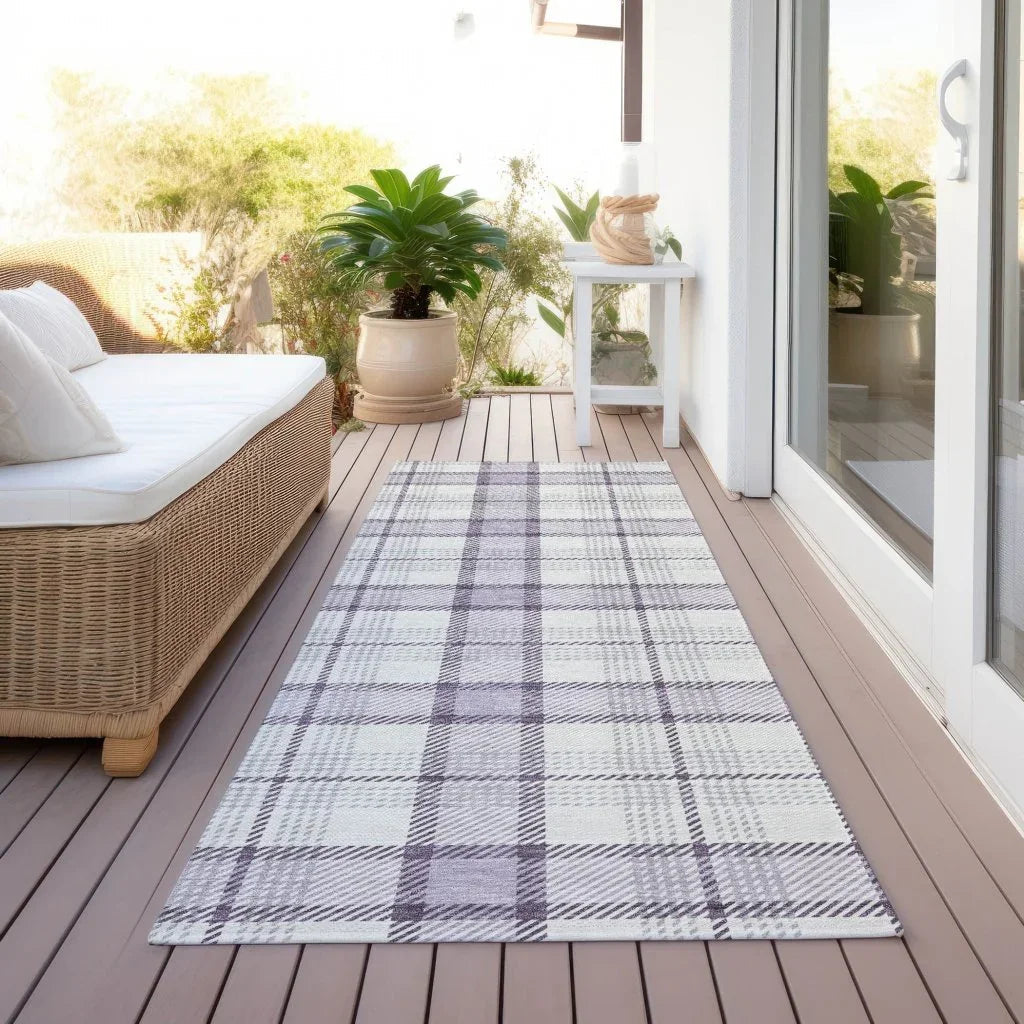 LOOMLAN Rugs Zinara Purple Washable Indoor-Outdoor Rug