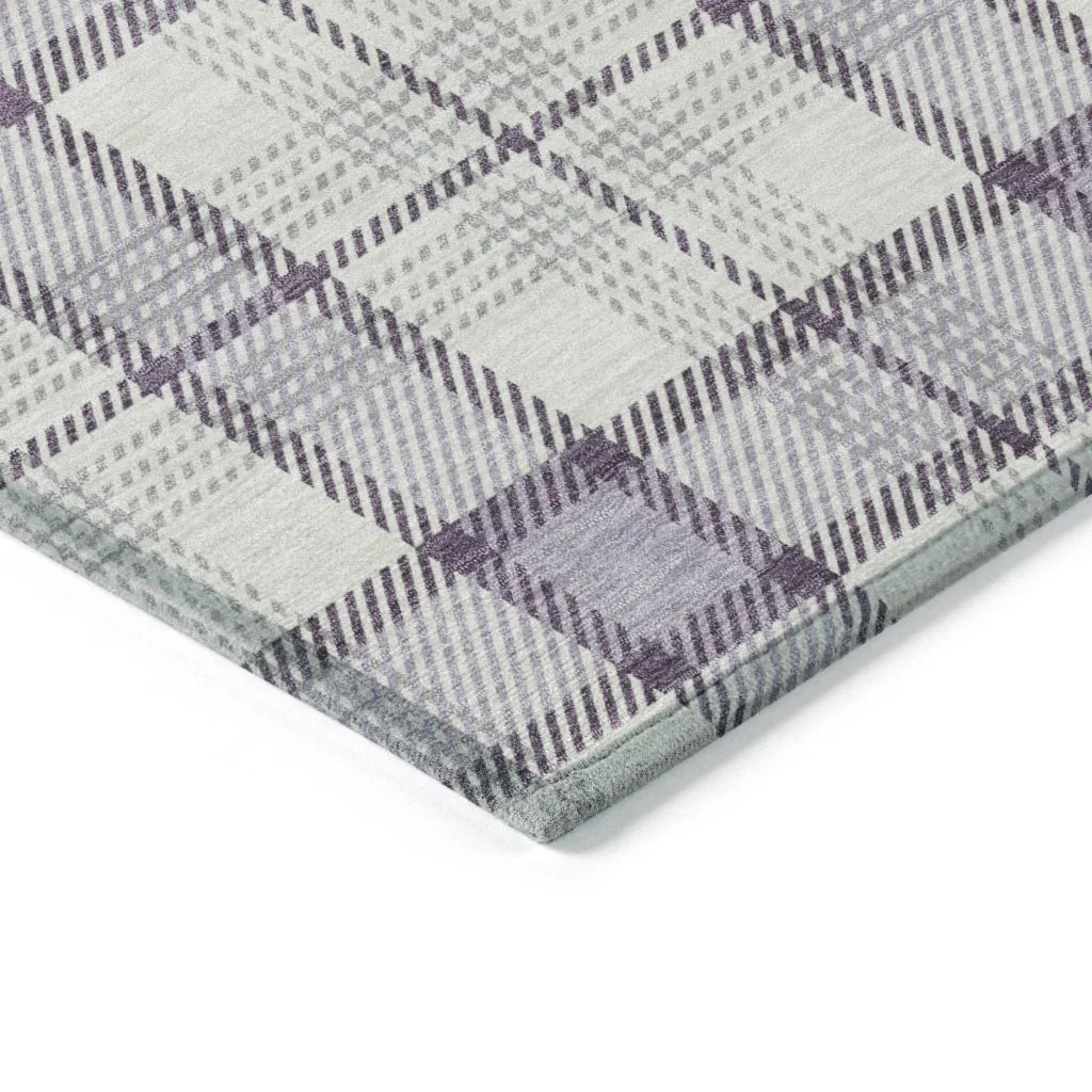 LOOMLAN Rugs Zinara Purple Washable Indoor-Outdoor Rug