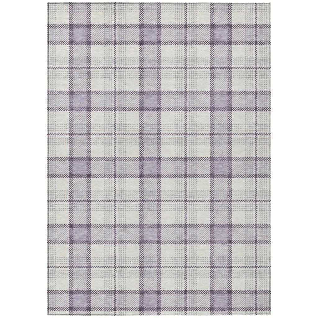 LOOMLAN Rugs Zinara Purple Washable Indoor-Outdoor Rug