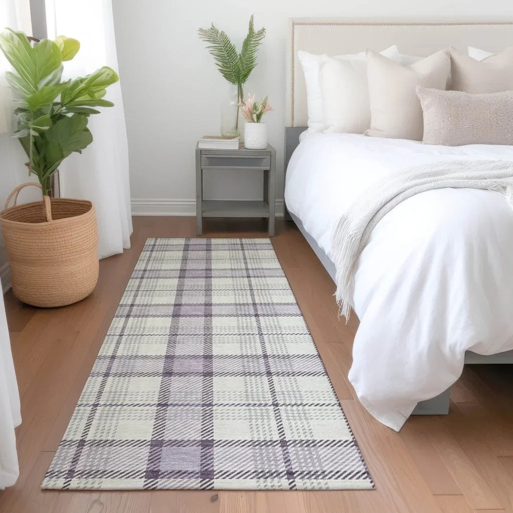 LOOMLAN Rugs Zinara Purple Washable Indoor-Outdoor Rug