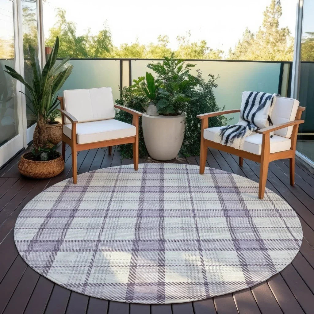 LOOMLAN Rugs Zinara Purple Washable Indoor-Outdoor Rug