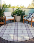LOOMLAN Rugs Zinara Purple Washable Indoor-Outdoor Rug