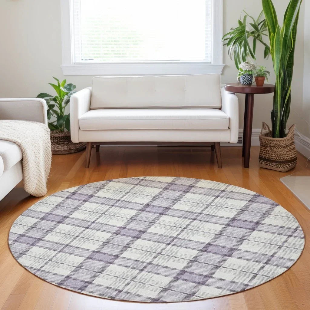 LOOMLAN Rugs Zinara Purple Washable Indoor-Outdoor Rug