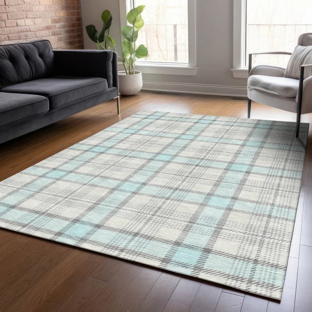 LOOMLAN Rugs Zinara Sky Washable Indoor-Outdoor Rug