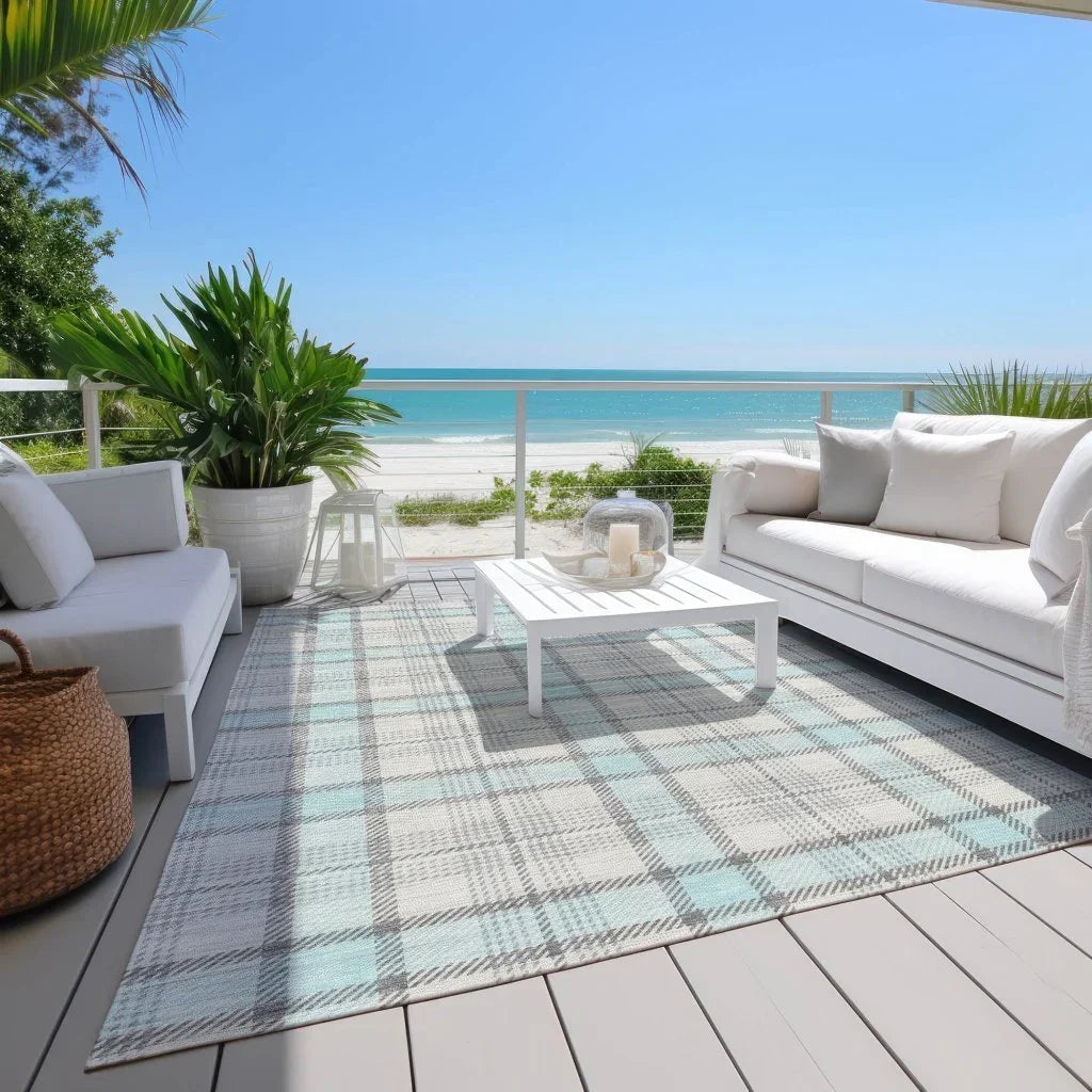 LOOMLAN Rugs Zinara Sky Washable Indoor-Outdoor Rug