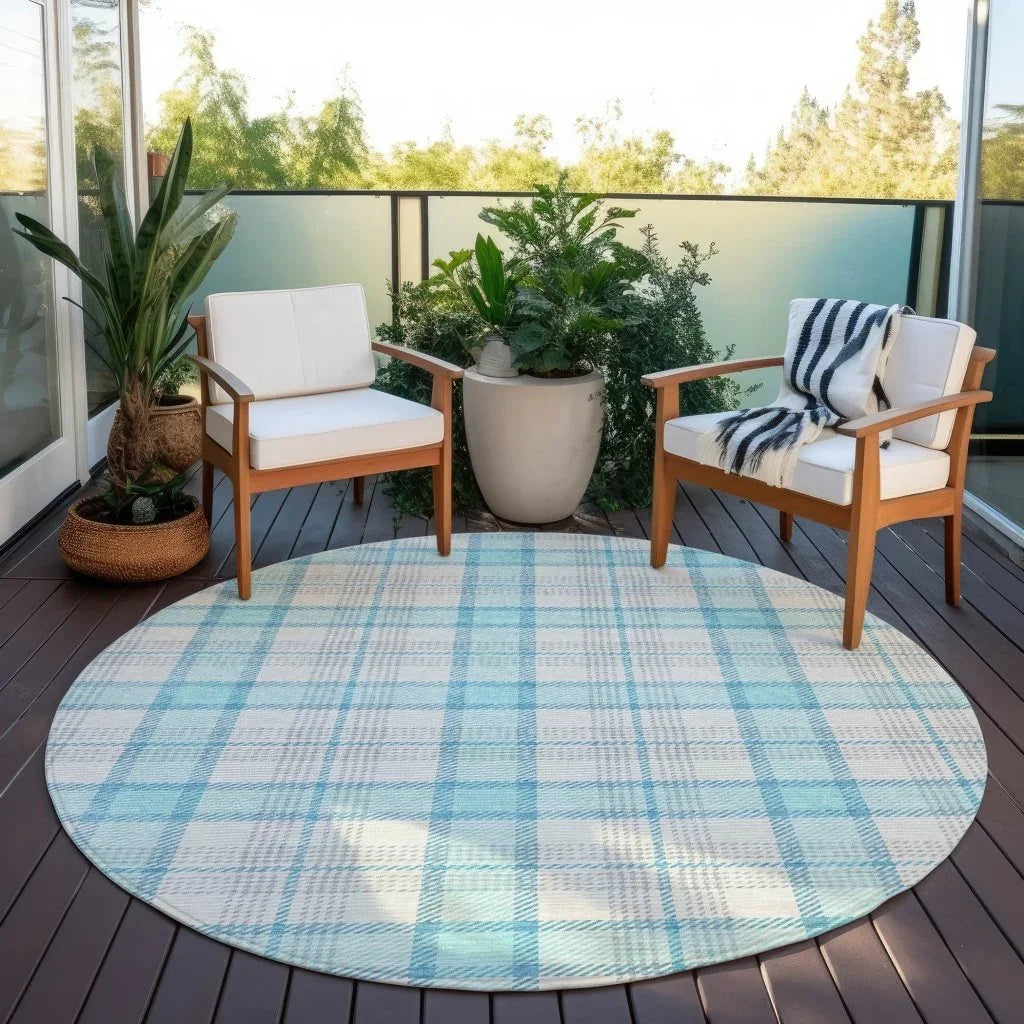 LOOMLAN Rugs Zinara Teal Washable Indoor-Outdoor Rug