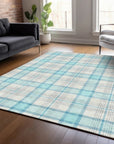 LOOMLAN Rugs Zinara Teal Washable Indoor-Outdoor Rug