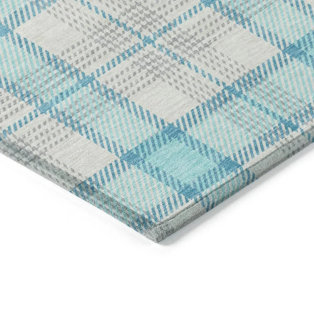 LOOMLAN Rugs Zinara Teal Washable Indoor-Outdoor Rug