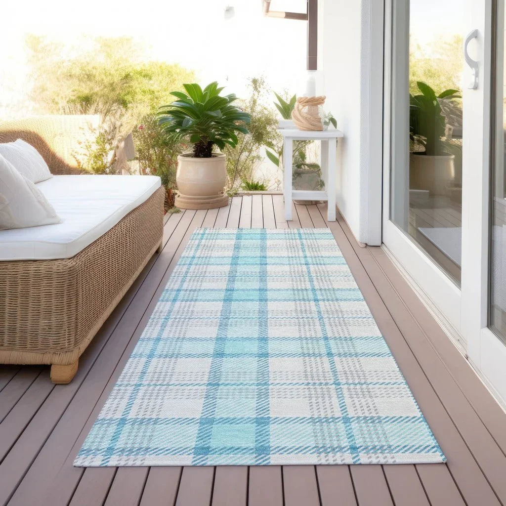 LOOMLAN Rugs Zinara Teal Washable Indoor-Outdoor Rug
