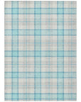 LOOMLAN Rugs Zinara Teal Washable Indoor-Outdoor Rug