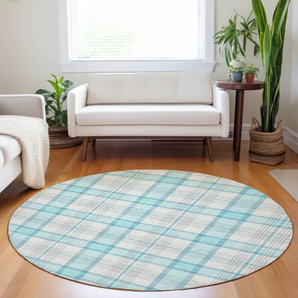 LOOMLAN Rugs Zinara Teal Washable Indoor-Outdoor Rug