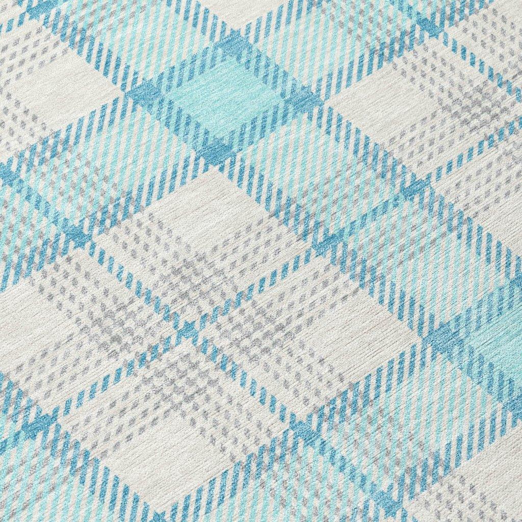LOOMLAN Rugs Zinara Teal Washable Indoor-Outdoor Rug