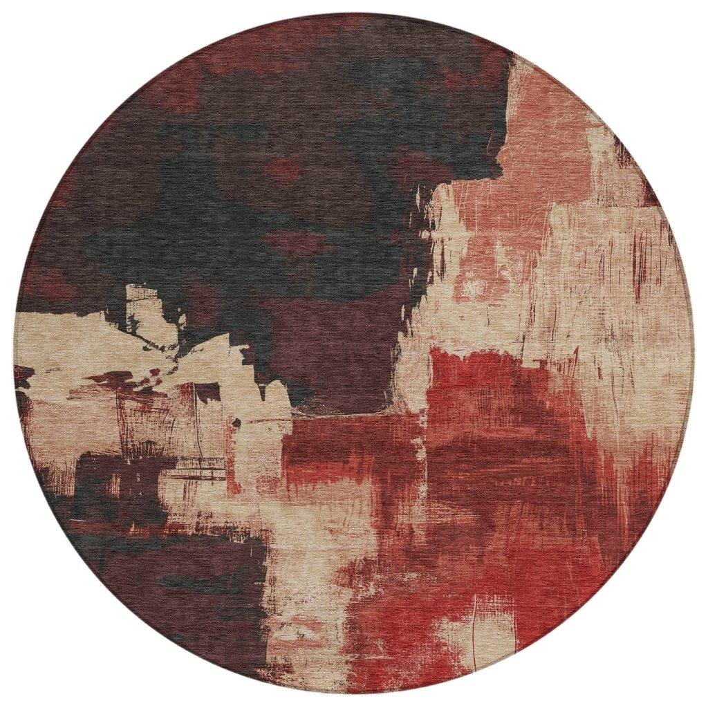 LOOMLAN Rugs Zireya Red Washable Indoor-Outdoor Rug