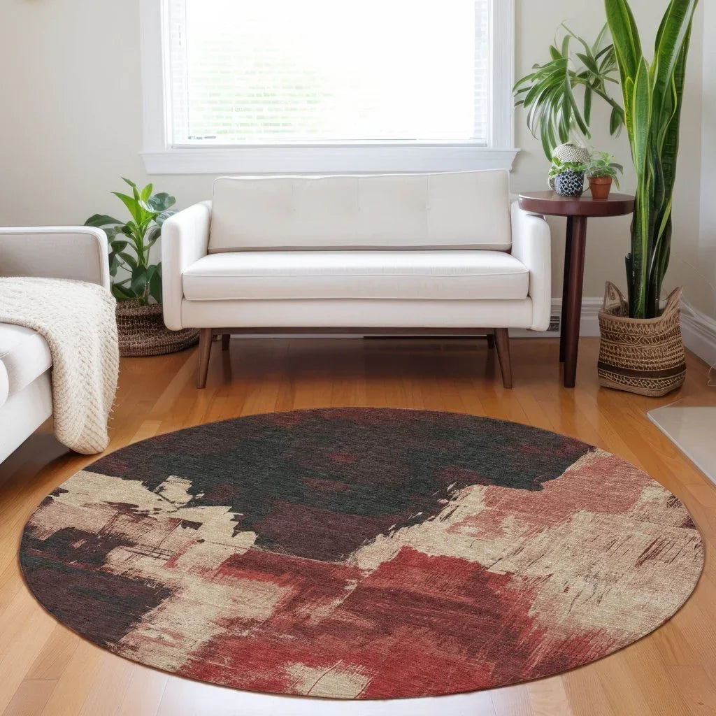LOOMLAN Rugs Zireya Red Washable Indoor-Outdoor Rug