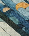 LOOMLAN Rugs Ziva Blue Washable Indoor-Outdoor Rug