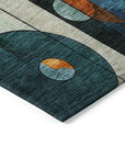 LOOMLAN Rugs Ziva Blue Washable Indoor-Outdoor Rug