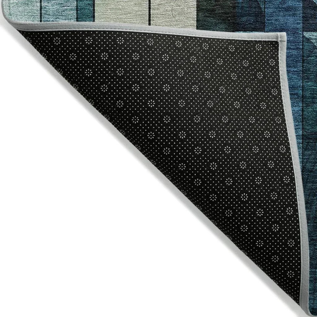 LOOMLAN Rugs Ziva Blue Washable Indoor-Outdoor Rug
