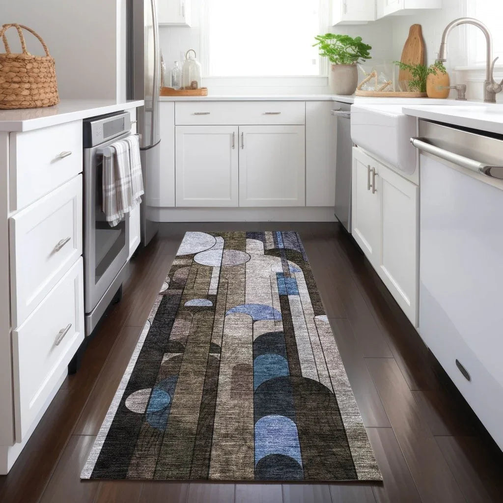LOOMLAN Rugs Ziva Brown Washable Indoor-Outdoor Rug