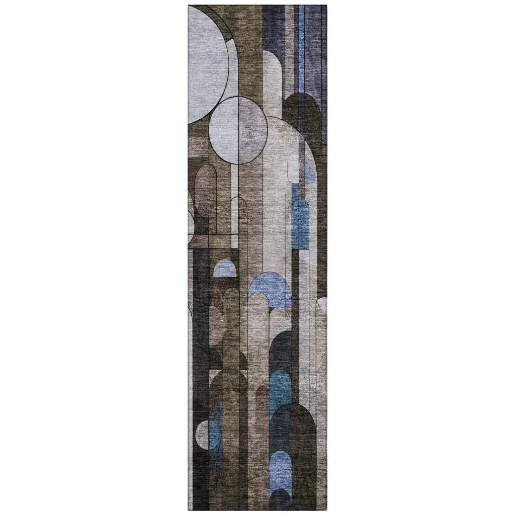 LOOMLAN Rugs Ziva Brown Washable Indoor-Outdoor Rug