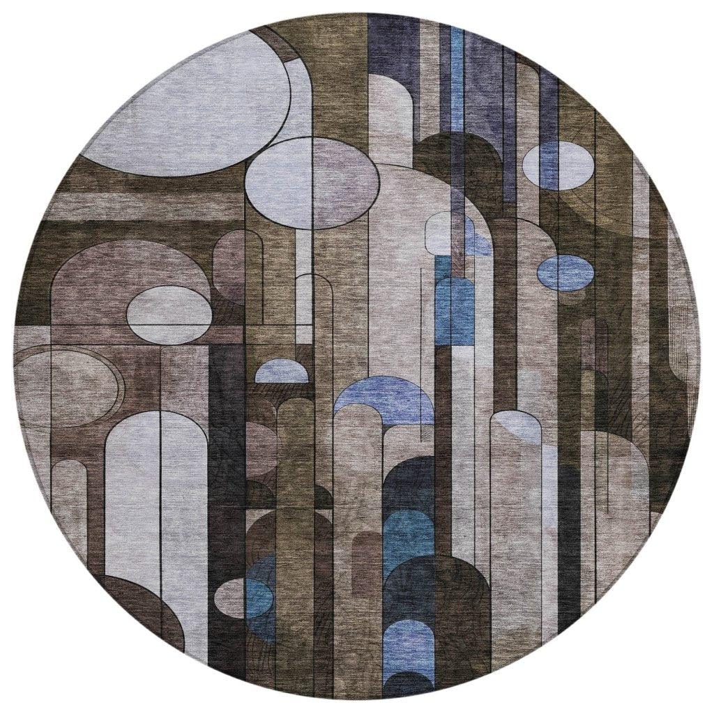 LOOMLAN Rugs Ziva Brown Washable Indoor-Outdoor Rug