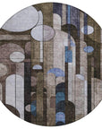 LOOMLAN Rugs Ziva Brown Washable Indoor-Outdoor Rug