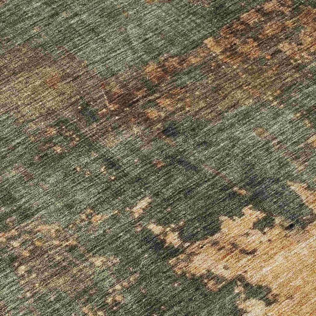 LOOMLAN Rugs Zuleya Green Washable Indoor-Outdoor Rug