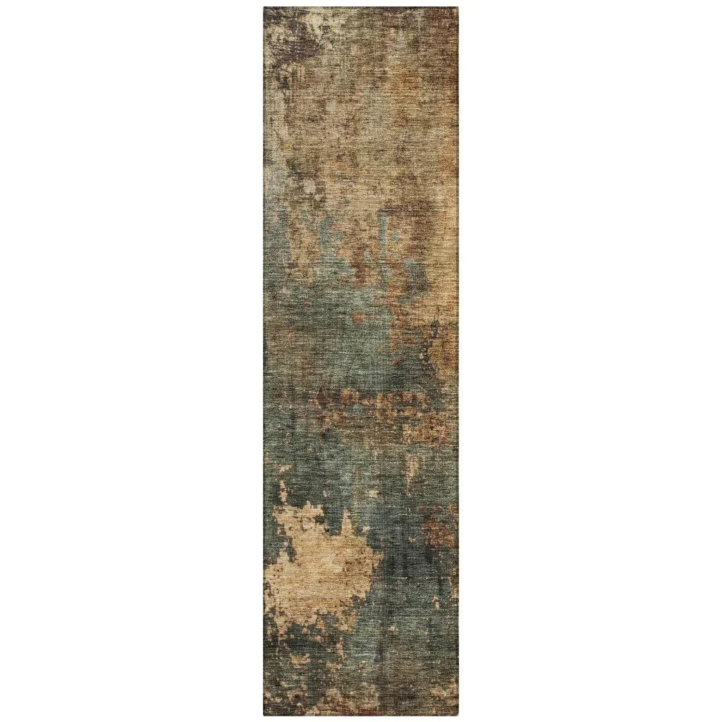 LOOMLAN Rugs Zuleya Green Washable Indoor-Outdoor Rug