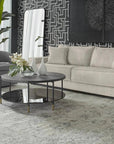Zuma Coffee Table Concrete & Glass Gold Caps - LOOMLAN - SUNPAN - Outdoor Coffee Tables