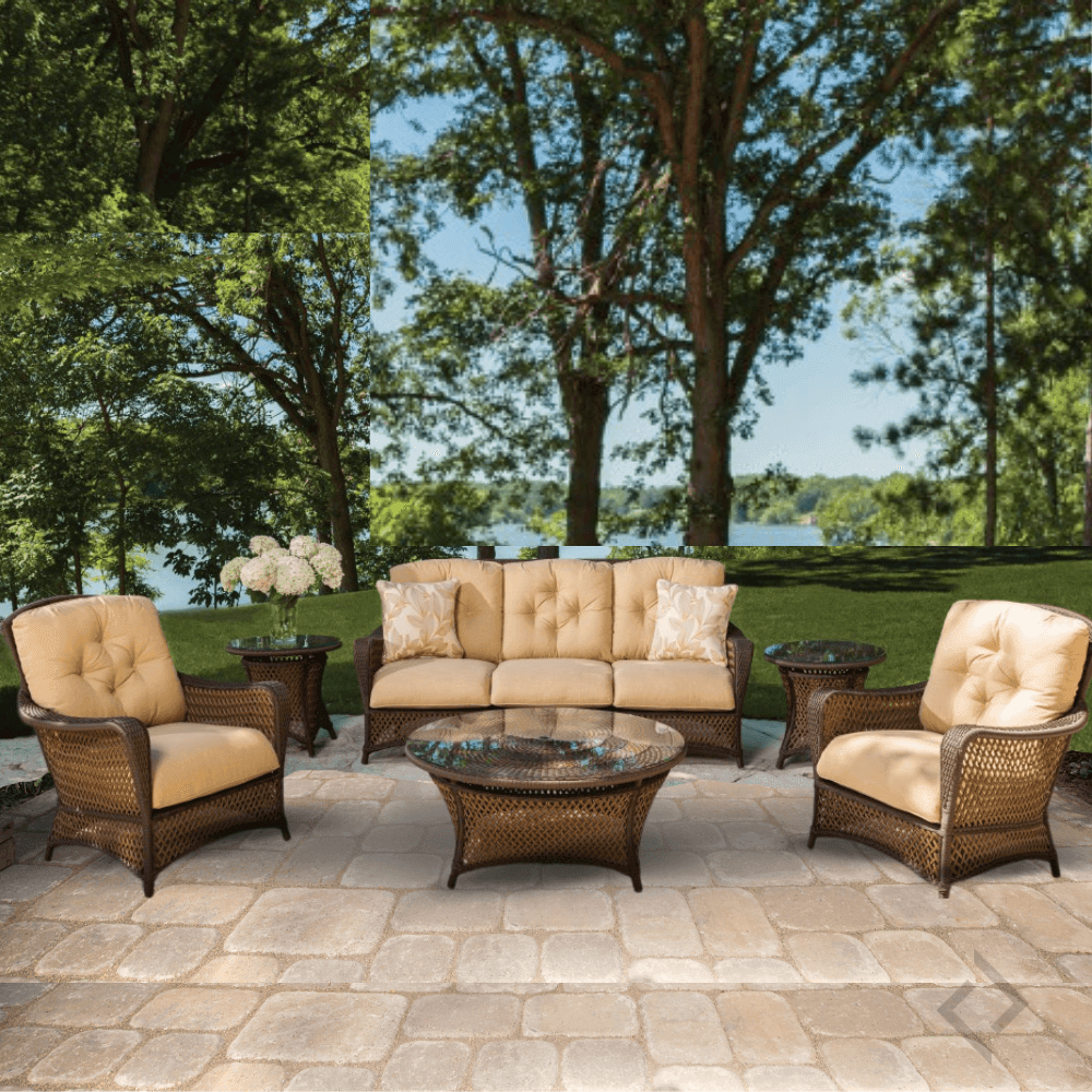 LOOMLAN Outdoor - Grand Traverse Patio Deep Seating Sofa Set With Lounge Chairs And Tables - Outdoor Lounge Sets