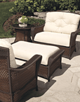 LOOMLAN Outdoor - Grand Traverse Patio Large Ottoman With Sunbrella Cushions Lloyd Flanders - Outdoor Ottomans