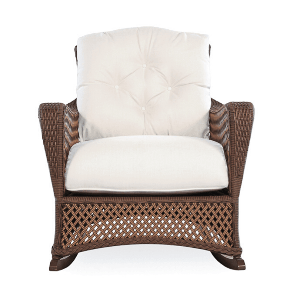 LOOMLAN Outdoor - Grand Traverse Patio Loveseat Glider Rocking Chair With Tables - Outdoor Sofas &amp; Loveseats