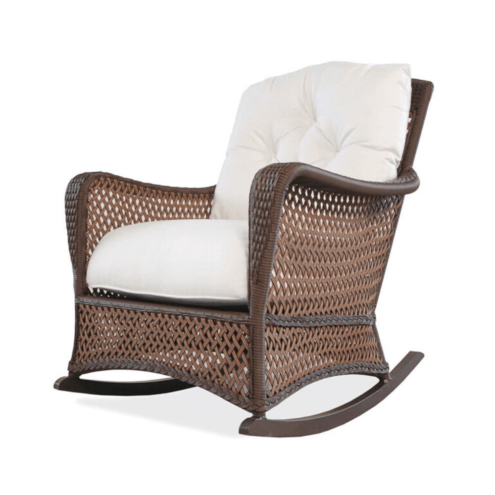 LOOMLAN Outdoor - Grand Traverse Patio Loveseat Glider Rocking Chair With Tables - Outdoor Sofas &amp; Loveseats