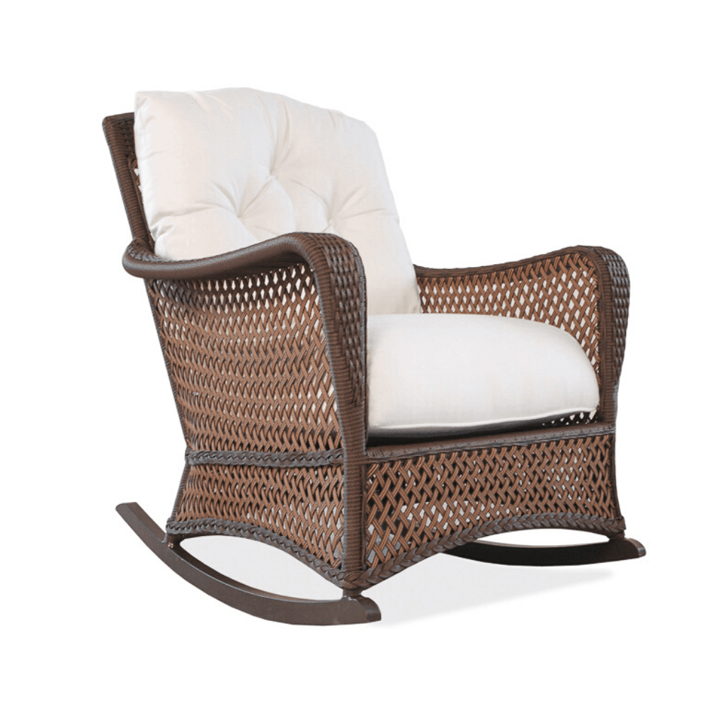 LOOMLAN Outdoor - Grand Traverse Patio Loveseat Glider Rocking Chair With Tables - Outdoor Sofas &amp; Loveseats