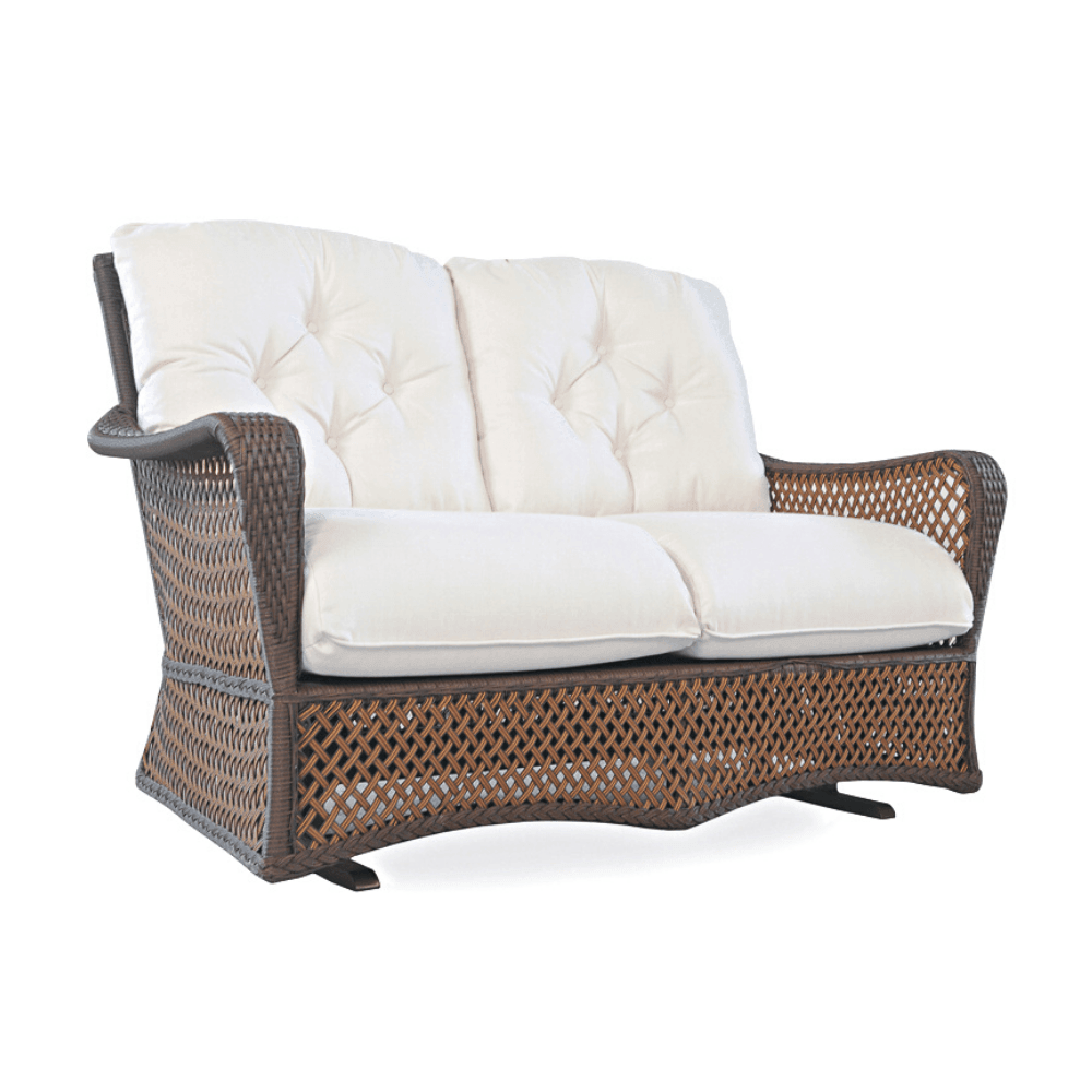 LOOMLAN Outdoor - Grand Traverse Patio Loveseat Glider Set With Tables Lloyd Flanders - Outdoor Lounge Sets