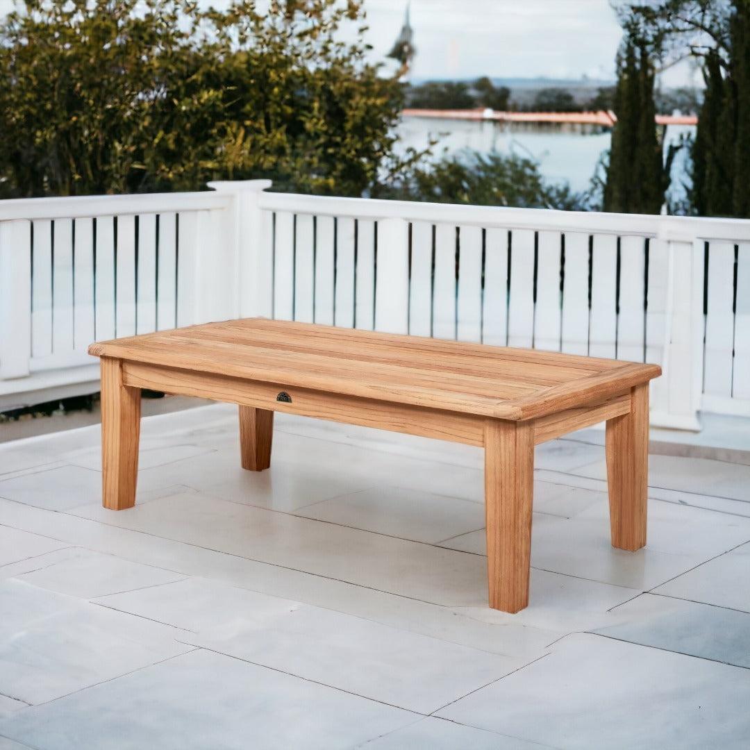 LOOMLAN Outdoor - Grande Rectangular Teak Outdoor Coffee Table - Outdoor Coffee Tables