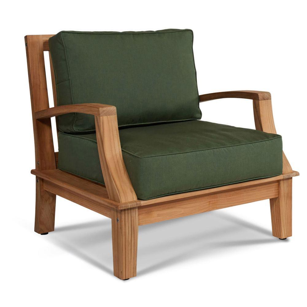 LOOMLAN Outdoor - Grande Teak Club Chair with Sunbrella Cushion - Outdoor Lounge Chairs