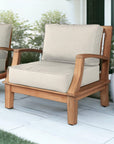 LOOMLAN Outdoor - Grande Teak Club Chair with Sunbrella Cushion - Outdoor Lounge Chairs