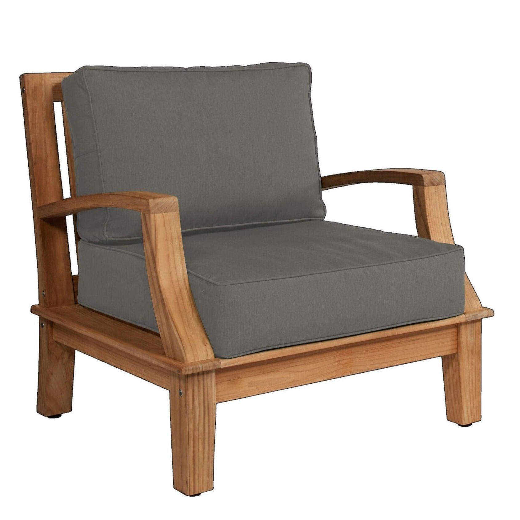 LOOMLAN Outdoor - Grande Teak Club Chair with Sunbrella Cushion - Outdoor Lounge Chairs