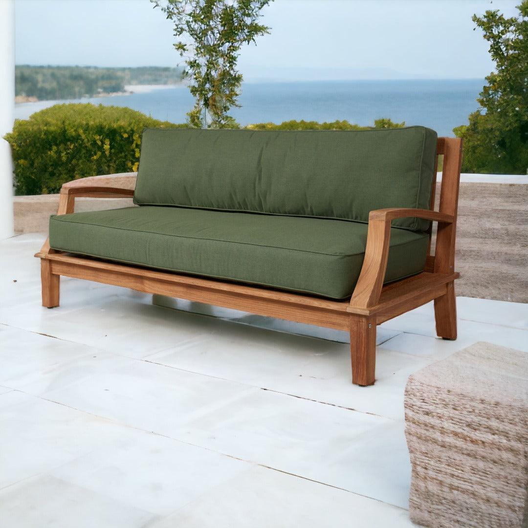 LOOMLAN Outdoor - Grande Teak Deep Seating Outdoor Sofa with Sunbrella Cushion - Outdoor Sofas & Loveseats