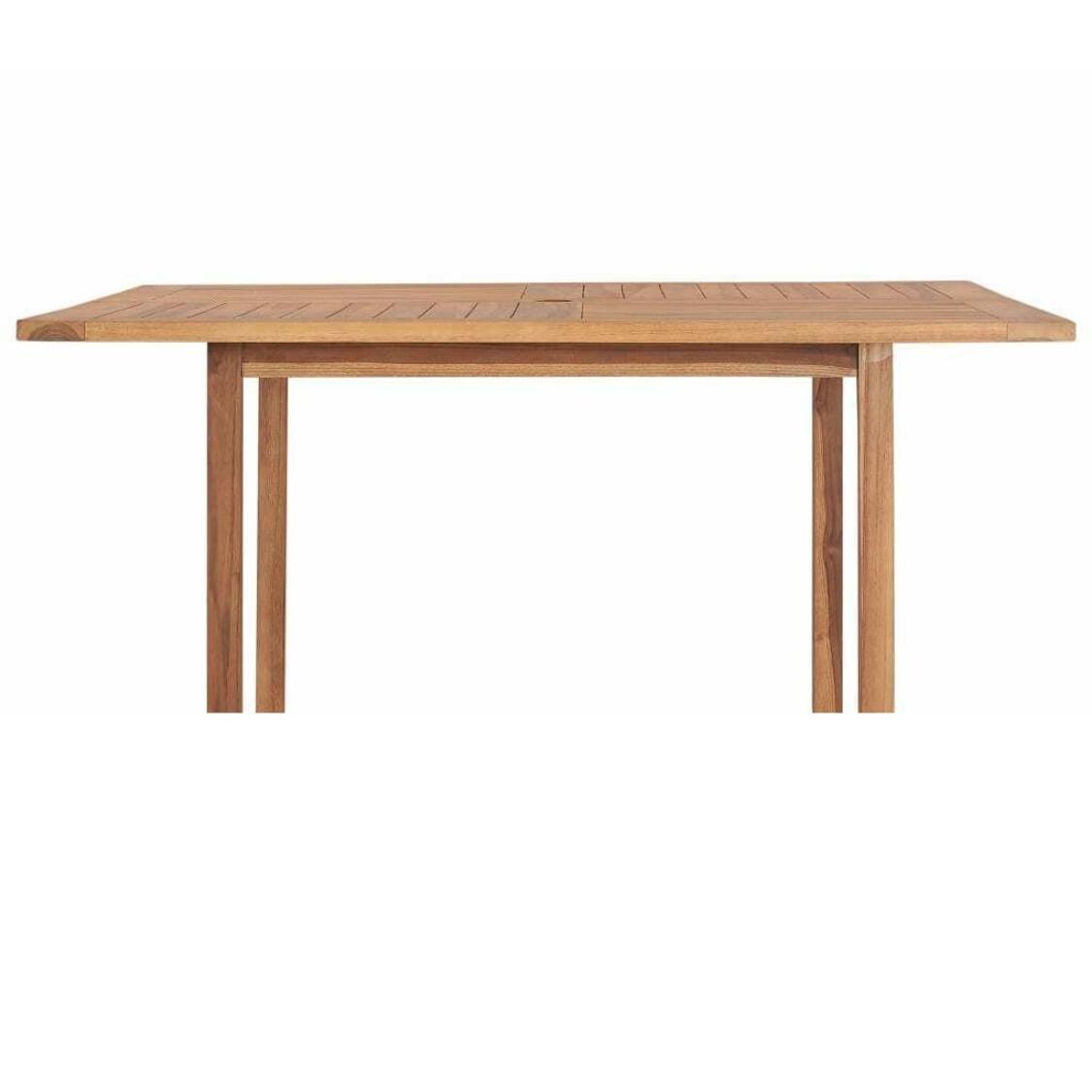 LOOMLAN Outdoor - Hamilton Square Teak Outdoor Dining Table with Umbrella Hole - Outdoor Dining Tables