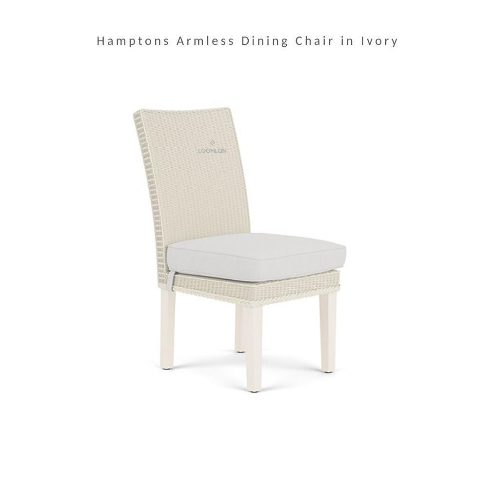 LOOMLAN Outdoor - Hamptons Outdoor Furniture Wicker Armless Dining Chair Lloyd Flanders - Outdoor Dining Chairs