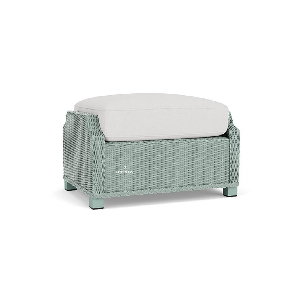 LOOMLAN Outdoor - Hamptons Outdoor Furniture Wicker Large Ottoman Lloyd Flanders - Outdoor Ottomans