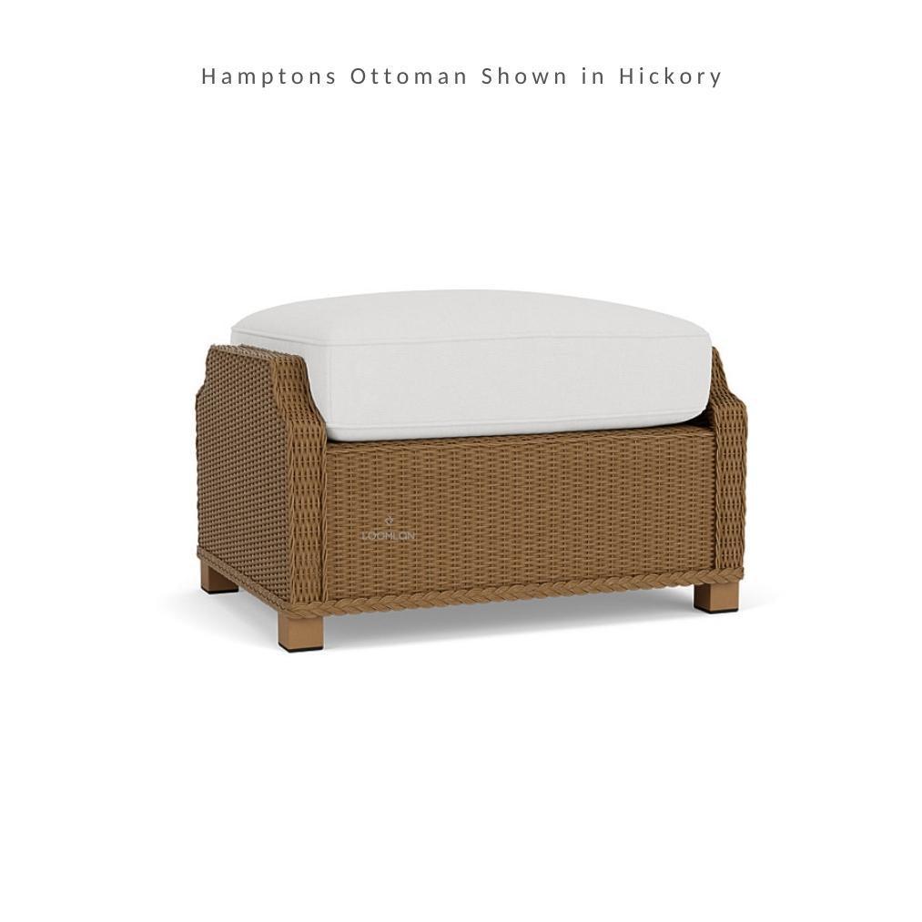 LOOMLAN Outdoor - Hamptons Outdoor Furniture Wicker Large Ottoman Lloyd Flanders - Outdoor Ottomans