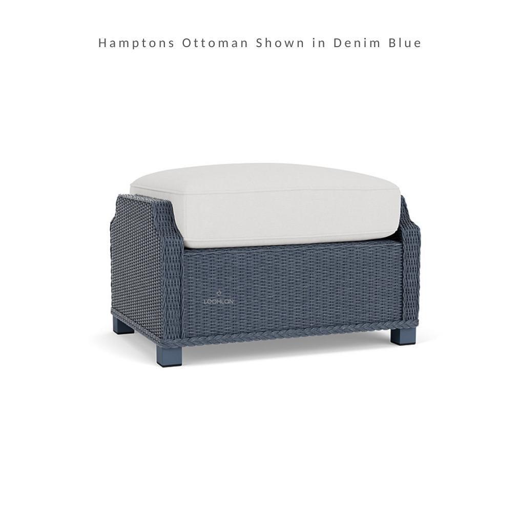 LOOMLAN Outdoor - Hamptons Outdoor Furniture Wicker Large Ottoman Lloyd Flanders - Outdoor Ottomans