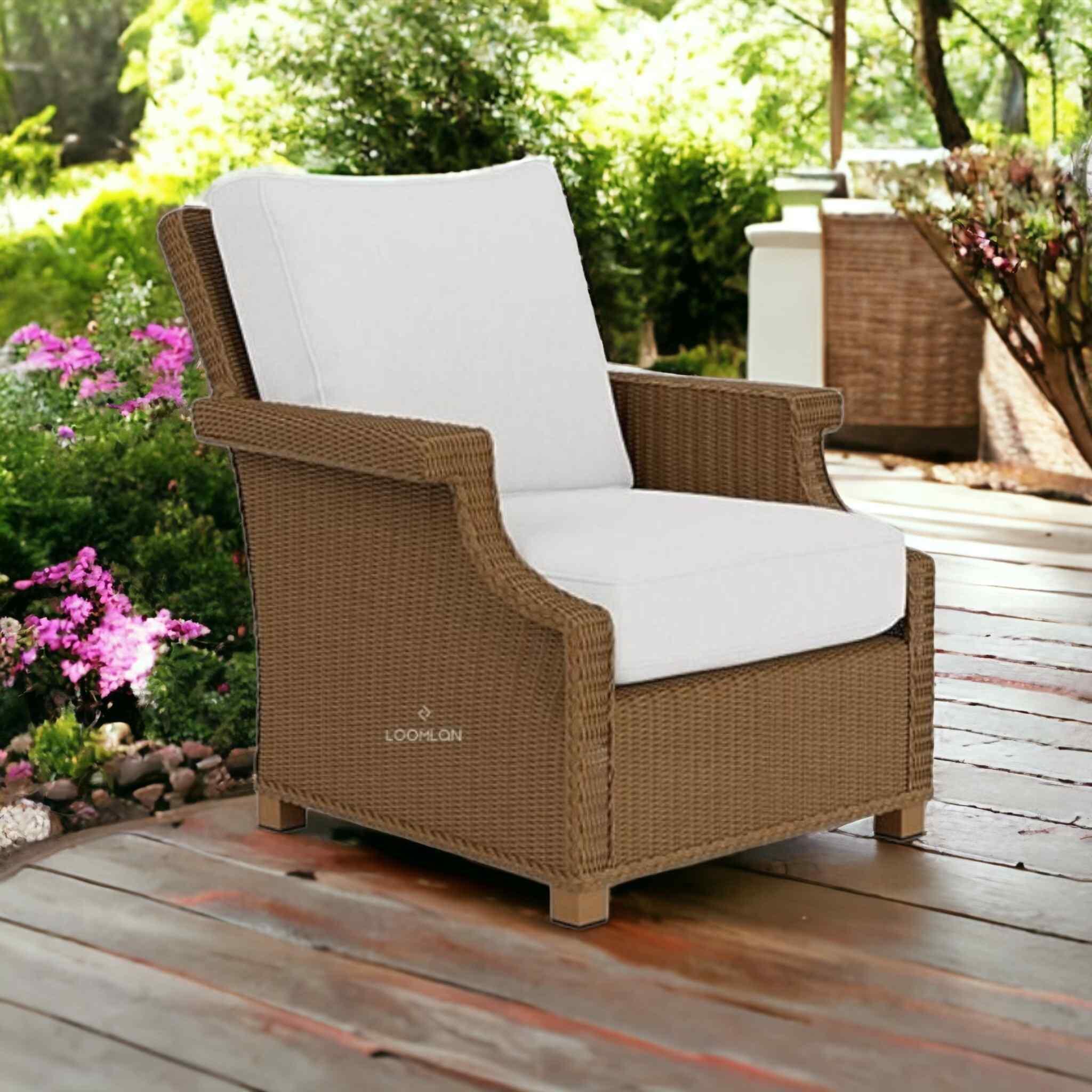 LOOMLAN Outdoor - Hamptons Outdoor Furniture Wicker Lounge Chair Lloyd Flanders - Outdoor Lounge Chairs