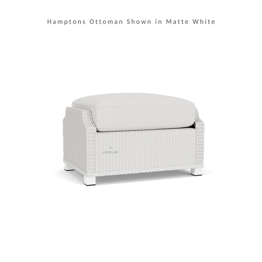 LOOMLAN Outdoor - Hamptons Outdoor Furniture Wicker Ottoman Lloyd Flanders - Outdoor Ottomans