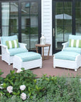 LOOMLAN Outdoor - Hamptons Outdoor Wicker 2 Lounge Chair Set With Ottomans Lloyd Flanders - Outdoor Lounge Sets