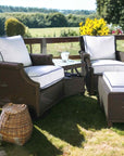 LOOMLAN Outdoor - Hamptons Outdoor Wicker 6 PC Sofa Set With Chairs and Tables - Outdoor Lounge Sets