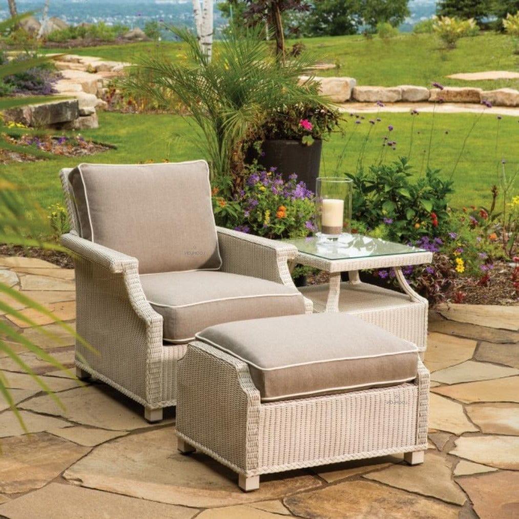 LOOMLAN Outdoor - Hamptons Outdoor Wicker Lounge Chair Set With Side Table Lloyd Flanders - Outdoor Lounge Sets