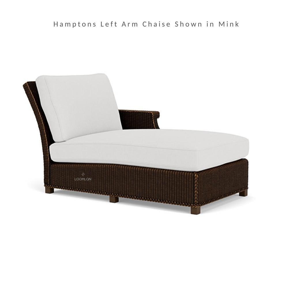 LOOMLAN Outdoor - Hamptons Outdoor Wicker Small Chaise Sectional With Ottoman Lloyd Flanders - Outdoor Lounge Sets